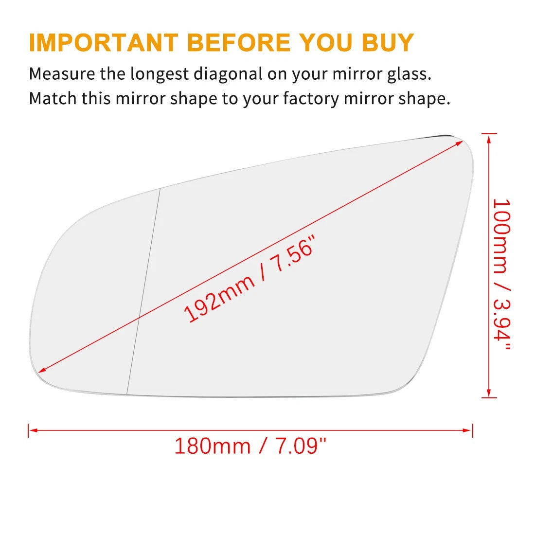 Left Side Rearview Mirror Glass Heated with Backing for Audi S4 (2004–2008)