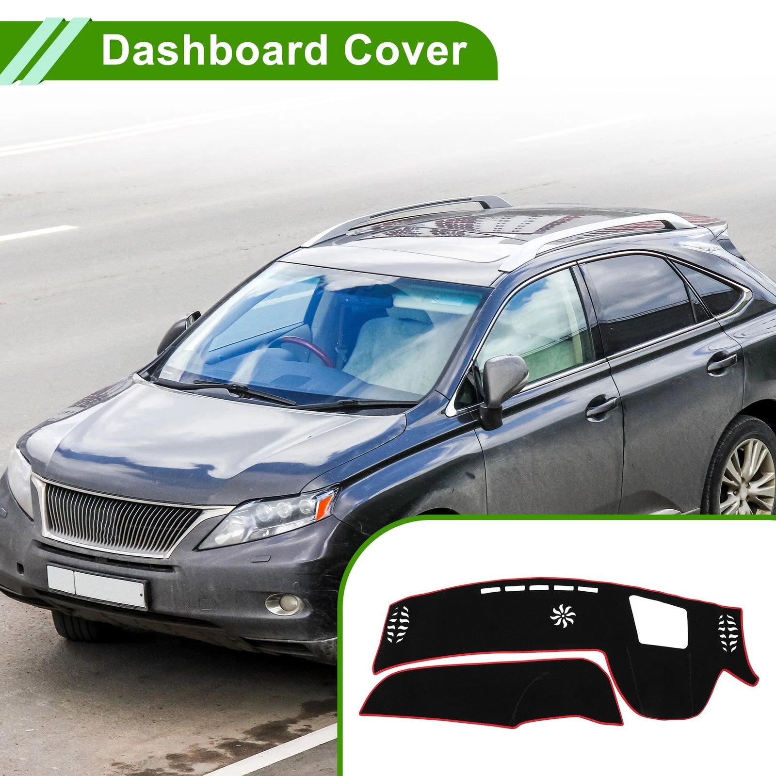 Dashboard Cover Replacement for Lexus RX 2022–2023 Black Red 1 Piece