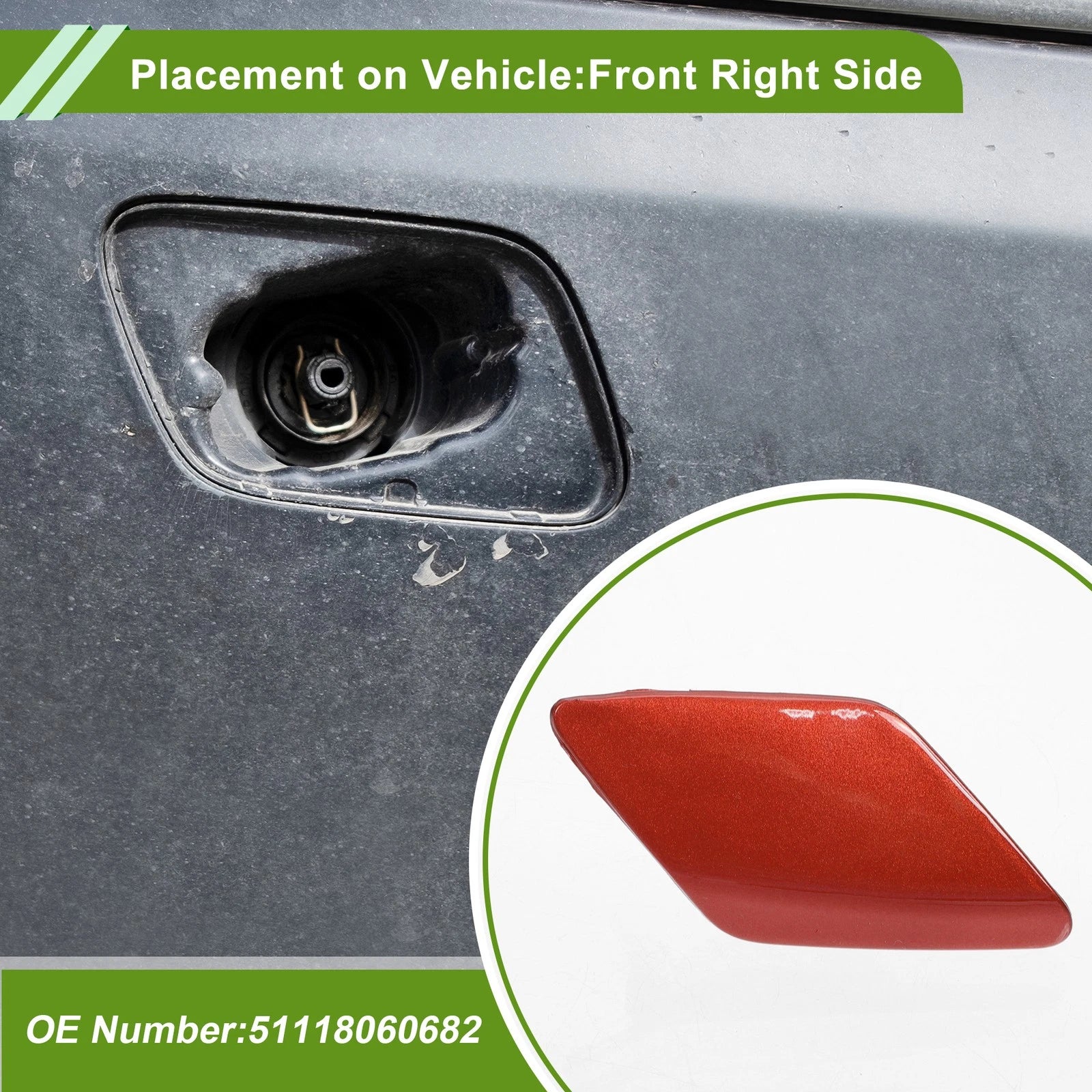 Washer Nozzle Cover Cap Front Right Replacement for BMW 428i (2014–2016)
