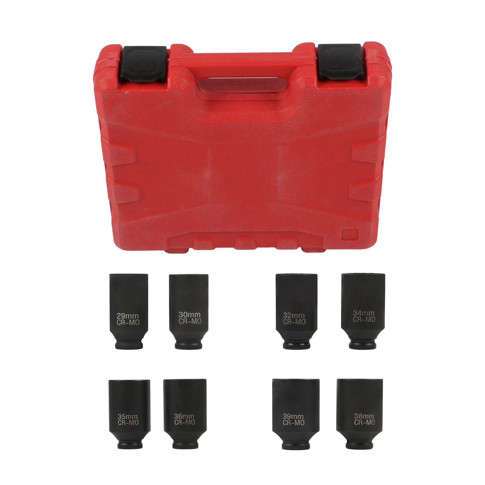 8Pcs 1/2" Deep Impact Socket Set 12 Point for Spindle Axle Nut 29-39mm