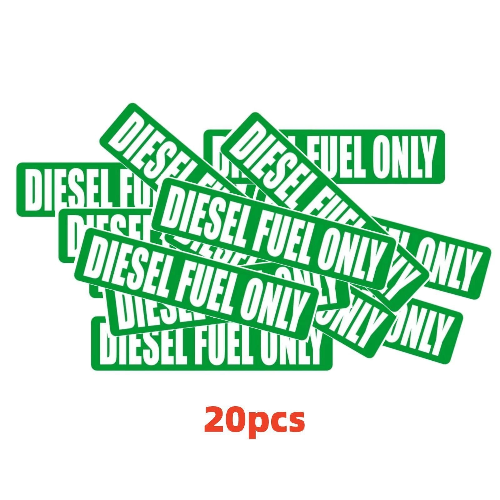20 Pack Diesel Fuel Only Stickers Removable Reusable Decals