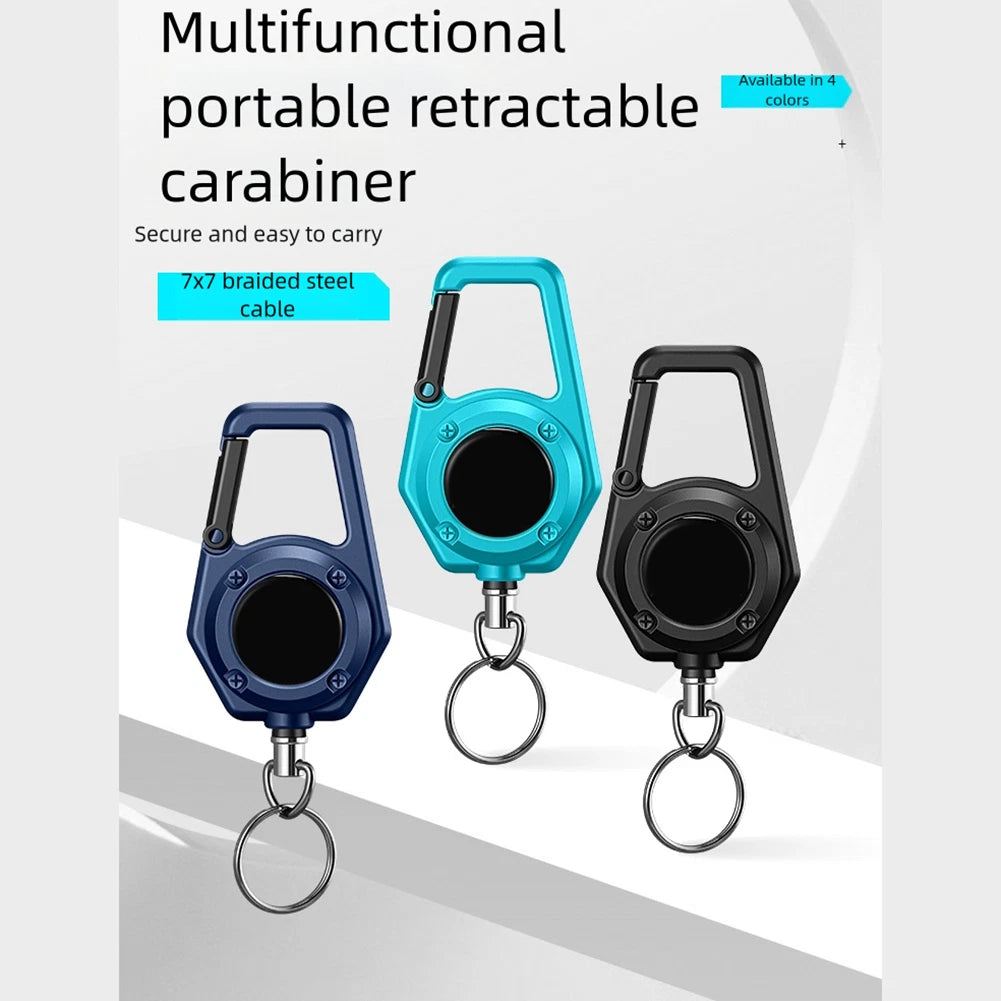 2X Elastic Pull Rope Keychain with Telescopic Buckle for Outdoor Activities