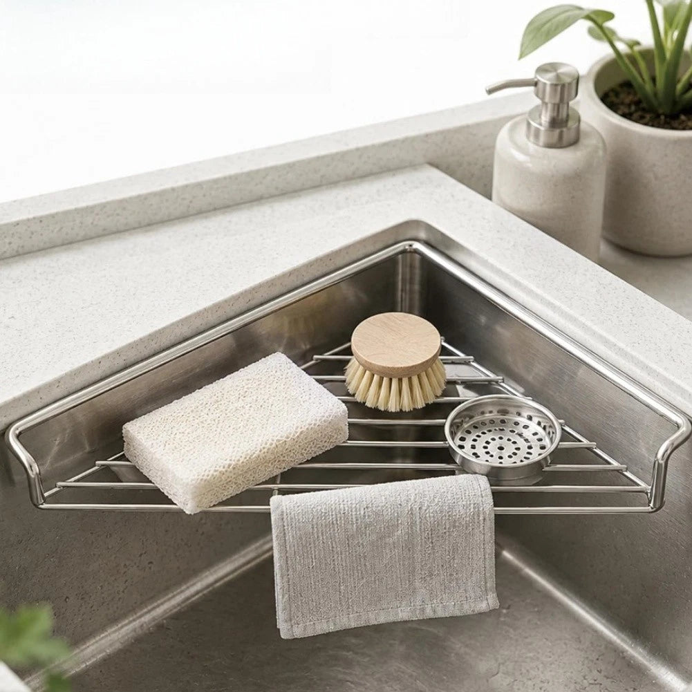 Stainless Steel Drain Rack for Utensils Dishes Towels