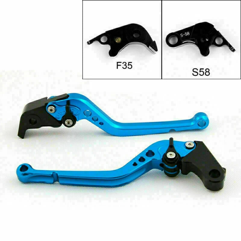 Long Brake Clutch Levers for Suzuki GSXR600 GSXR750 GSXR1000 (2005–2010) Blue