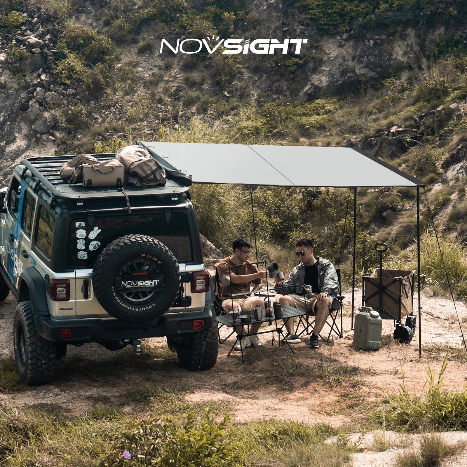 Car Side Awning for SUV Rooftop Tent (5.2' x 8.2')