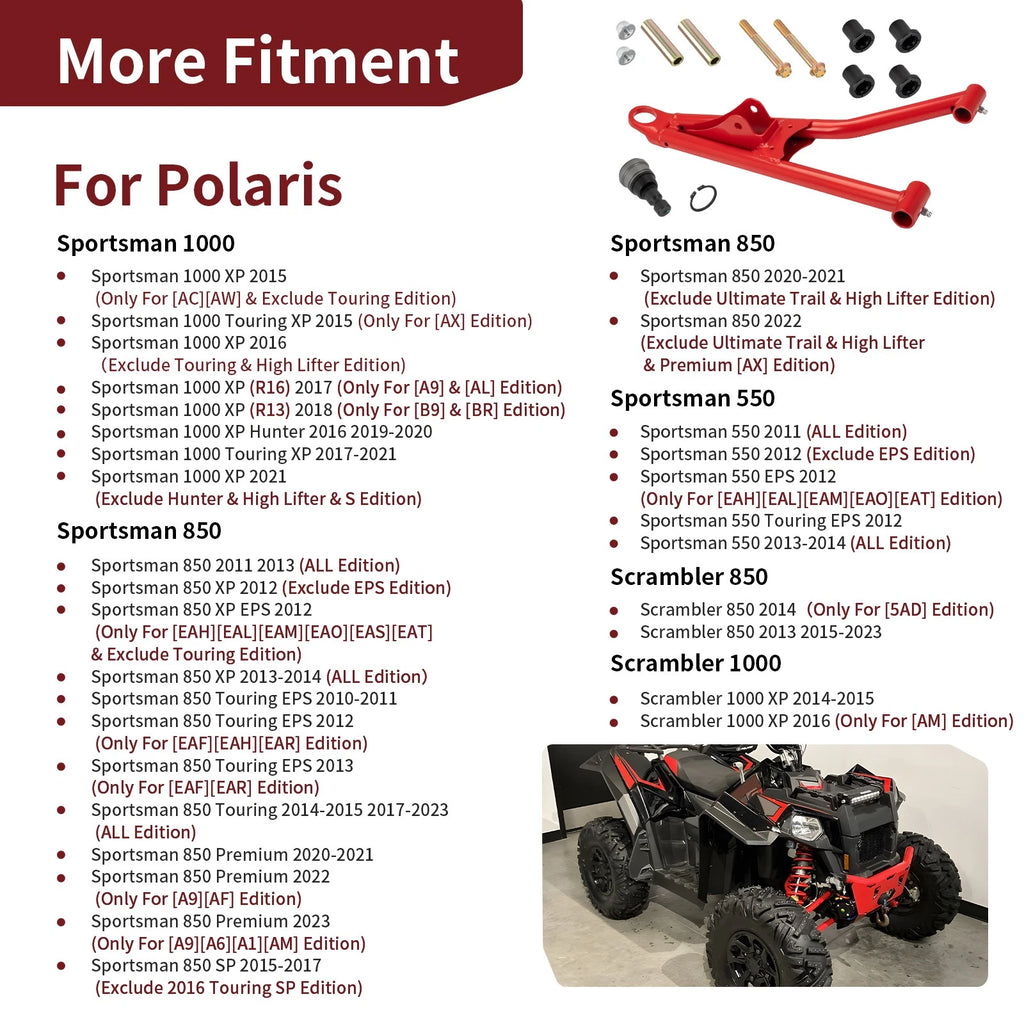 Front Right Upper A-Arm Kit for Polaris Scrambler XP 1000 (2014–2016) #1018196-293