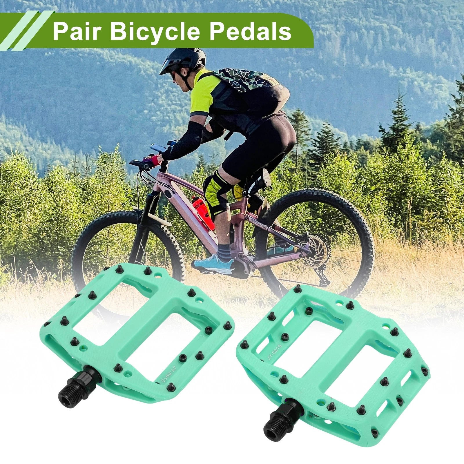 Nylon Bicycle Pedals Replacement Pair for Cyan Fit 14mm (1 Pair)