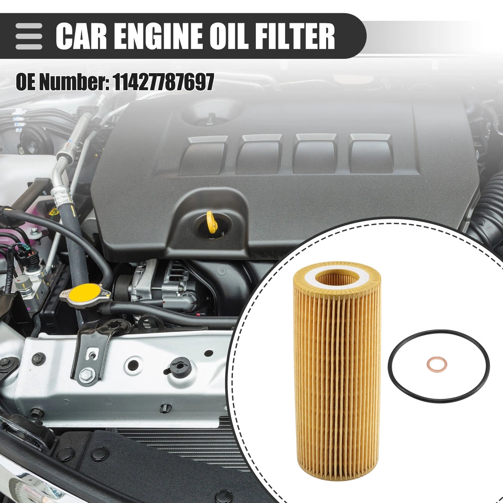 Engine Oil Filter with Gasket Set for BMW E46 318d 320d 330d (2000–2006)