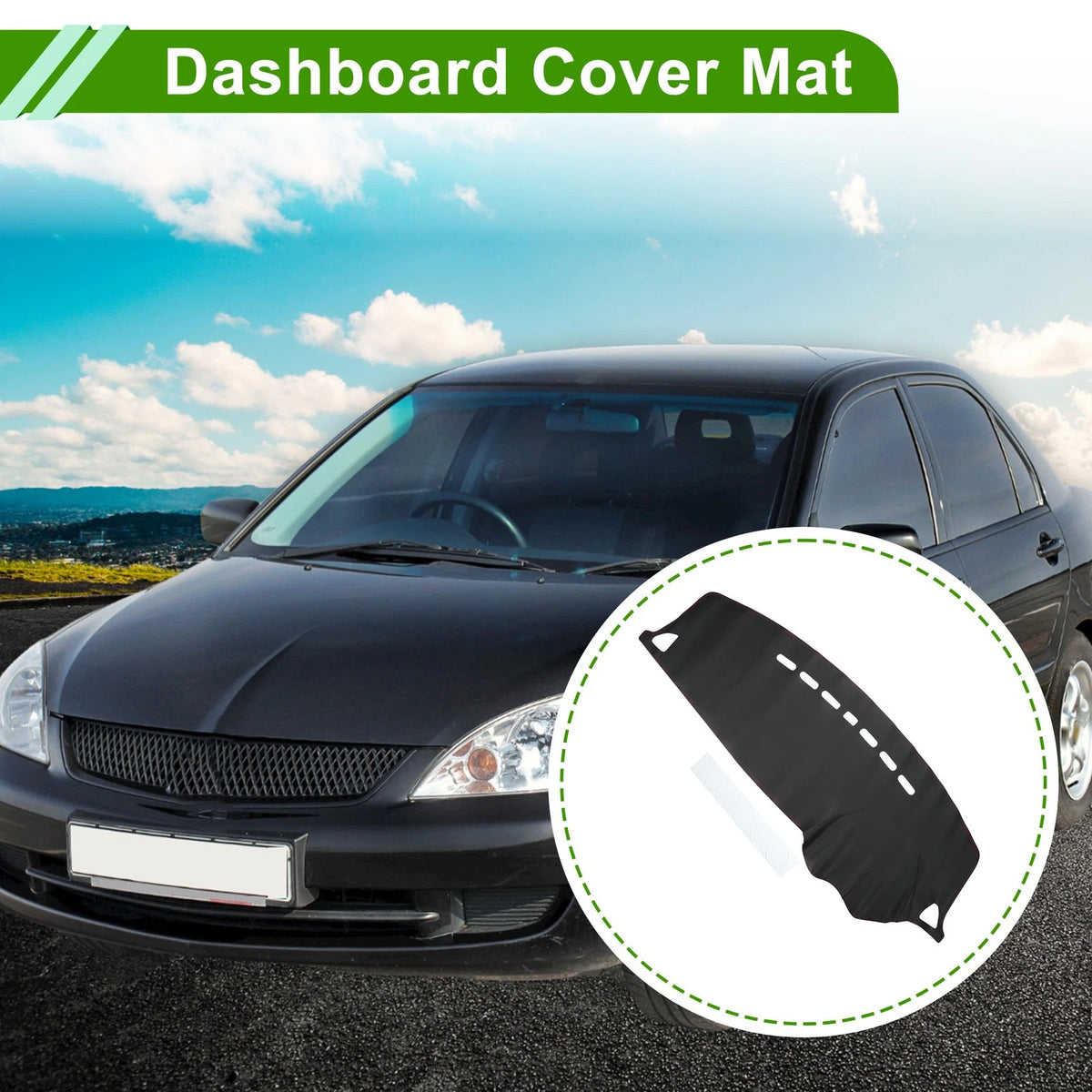 Dashboard Cover for Mitsubishi Lancer 2008–2017 Dash Cover Mat Black Red