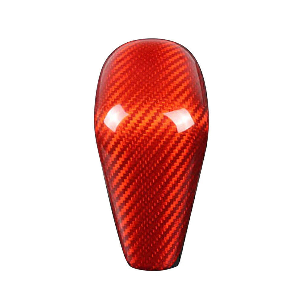 Carbon Fiber Red Gear Shift Knob Cover Trim for Audi A6 A7 (2015–2018)