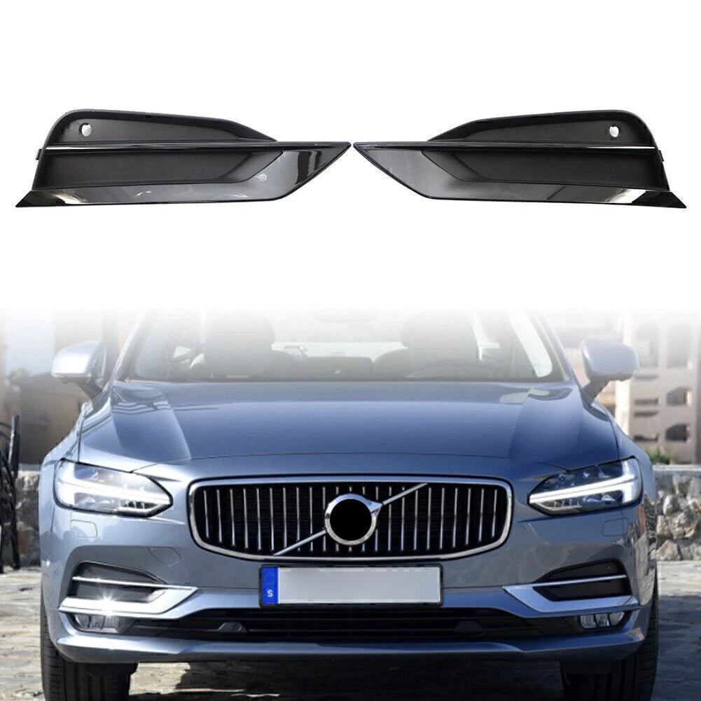 Front Bumper Fog Light Grille Fit VOLVO S90 V90 2016-2019 Left & Right Black