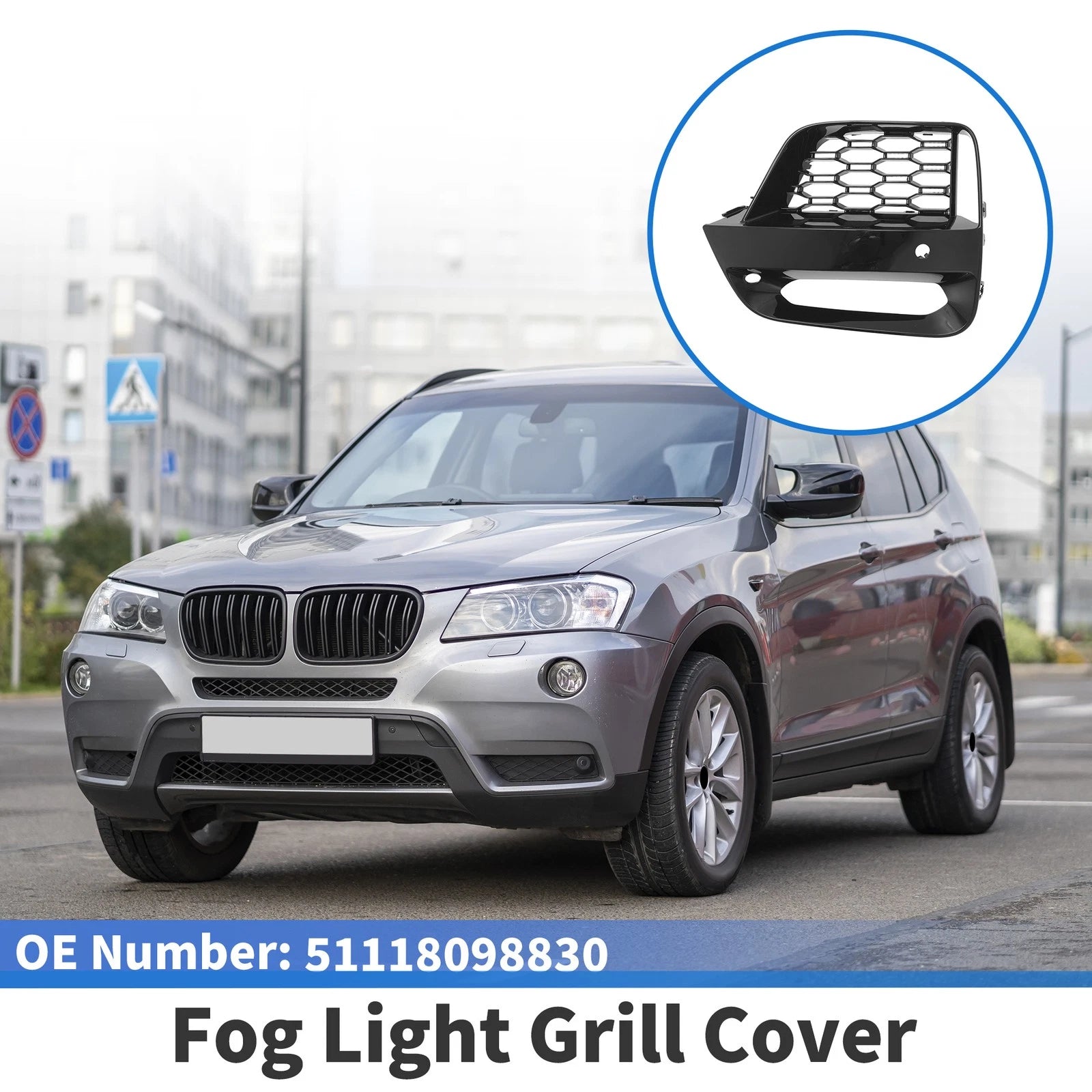Front Right Fog Light Grill Replacement for BMW X3 X4 G01 G02 (2018–2021)