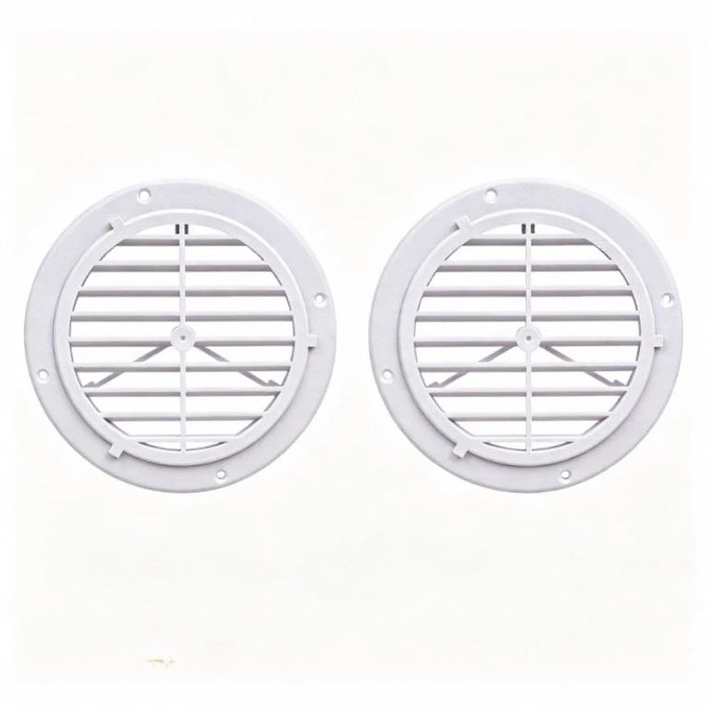 2X RV Air Conditioning Vent Cover 164mm Diameter White PP Plastic