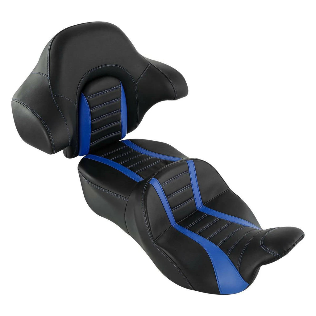 Driver Passenger Seat Backrest for Harley Road Glide (2014–2023) Black Blue