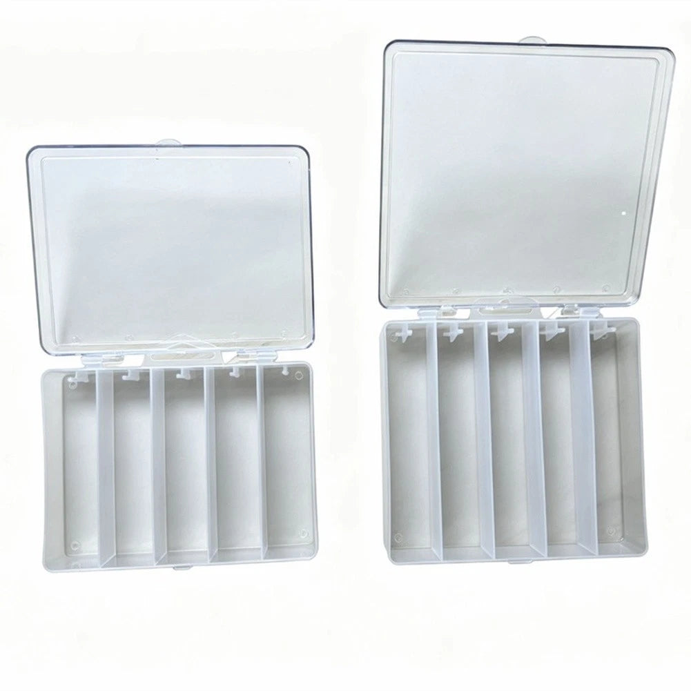 5-Compartment Fishing Tackle Box - Sturdy PVC Construction