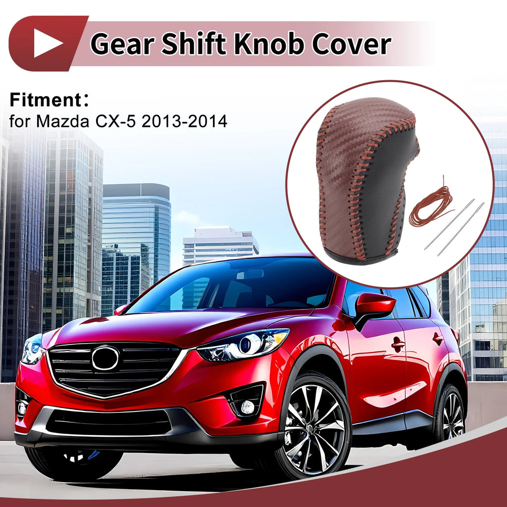 Gear Shift Knob Cover Replacement for Mazda CX-5 (2013–2014) Faux Leather