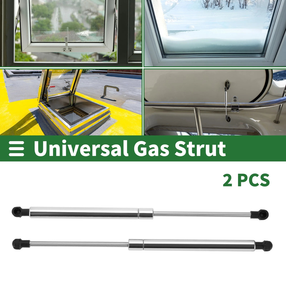 2Pcs 15inch Stainless Steel Boat Lift Support Struts Gas Springs