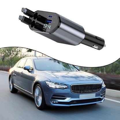 Retractable Dual Port Car Phone Charger for Universal Use (2010–2023)