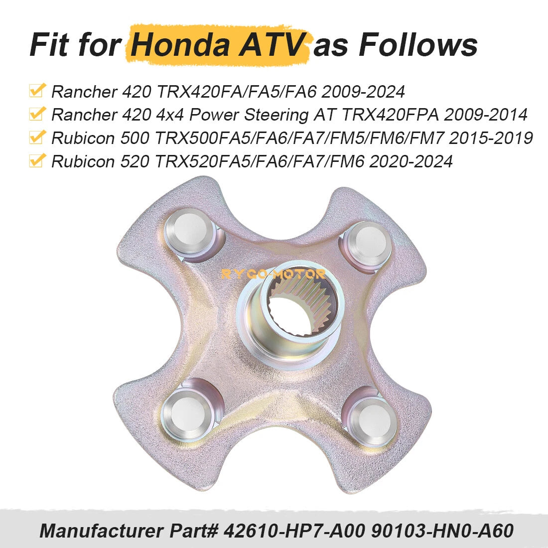 Rear Left/Right Wheel Hub for Honda Rancher 420 TRX420FA/FA5/FA6/FPA (2009–2024)