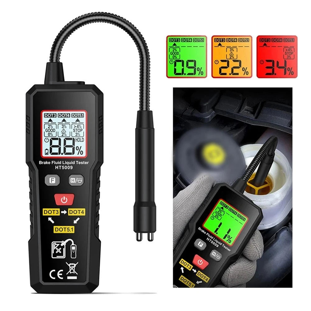Digital Brake Fluid Moisture Analyzer HT5009 for DOT3 DOT4 DOT5.1