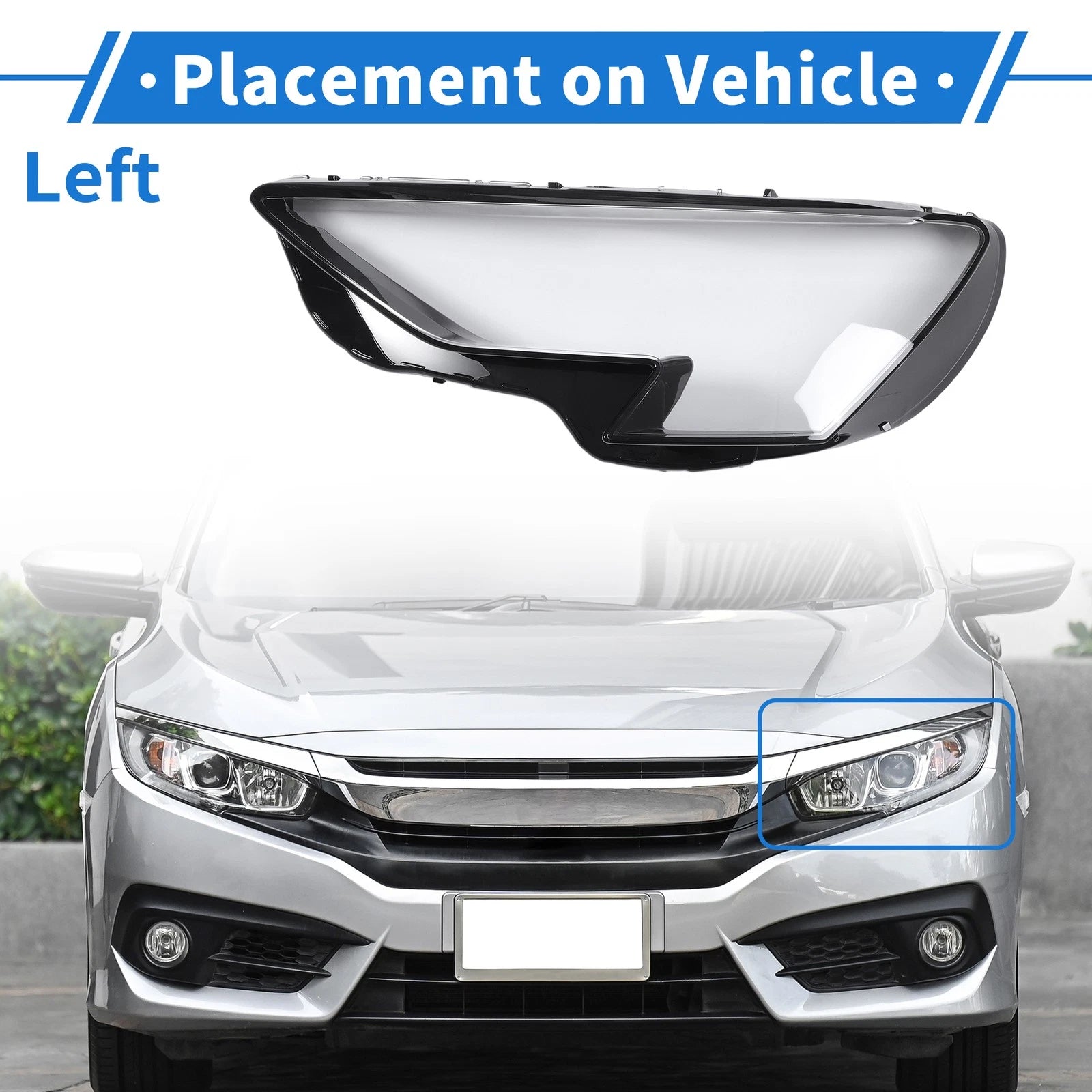 Headlight Lens Cover Front Left for Audi A3 (2020–2022)