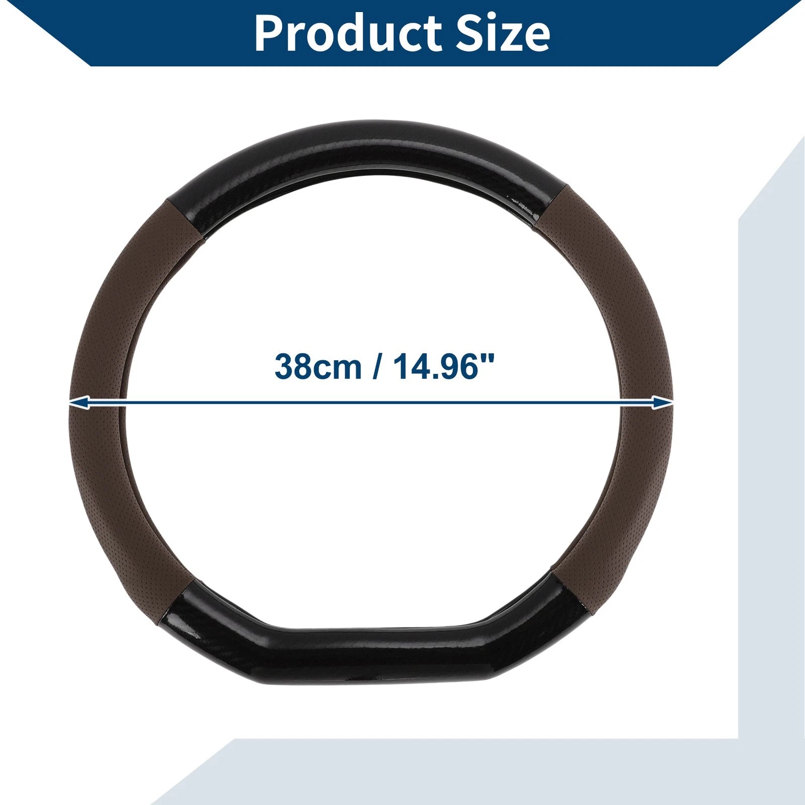 Steering Wheel Cover for - PU Leather, 14.96"