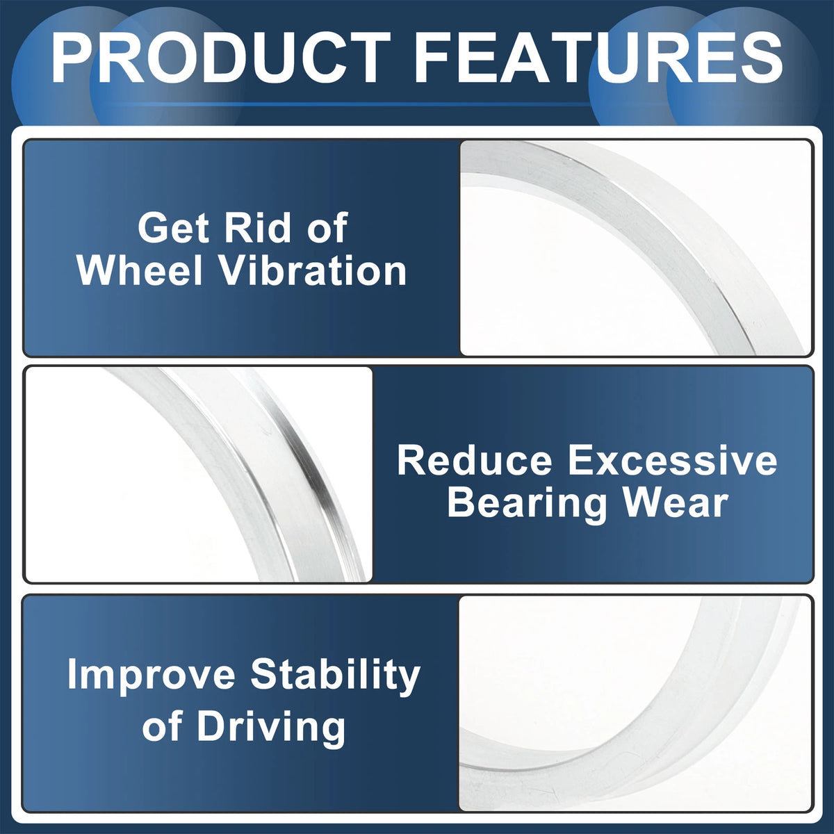 Set of 4 Wheel Hub Centric Rings for Car (OD 79.6mm ID 70.1mm)