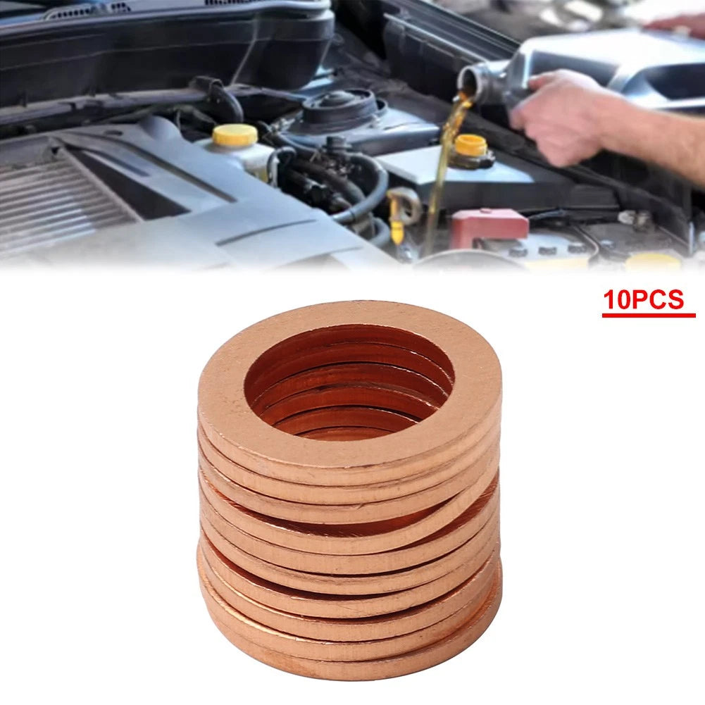 10Pcs M121.5 Copper Oil Drain Plug Gasket Seal Ring for Universal Fit