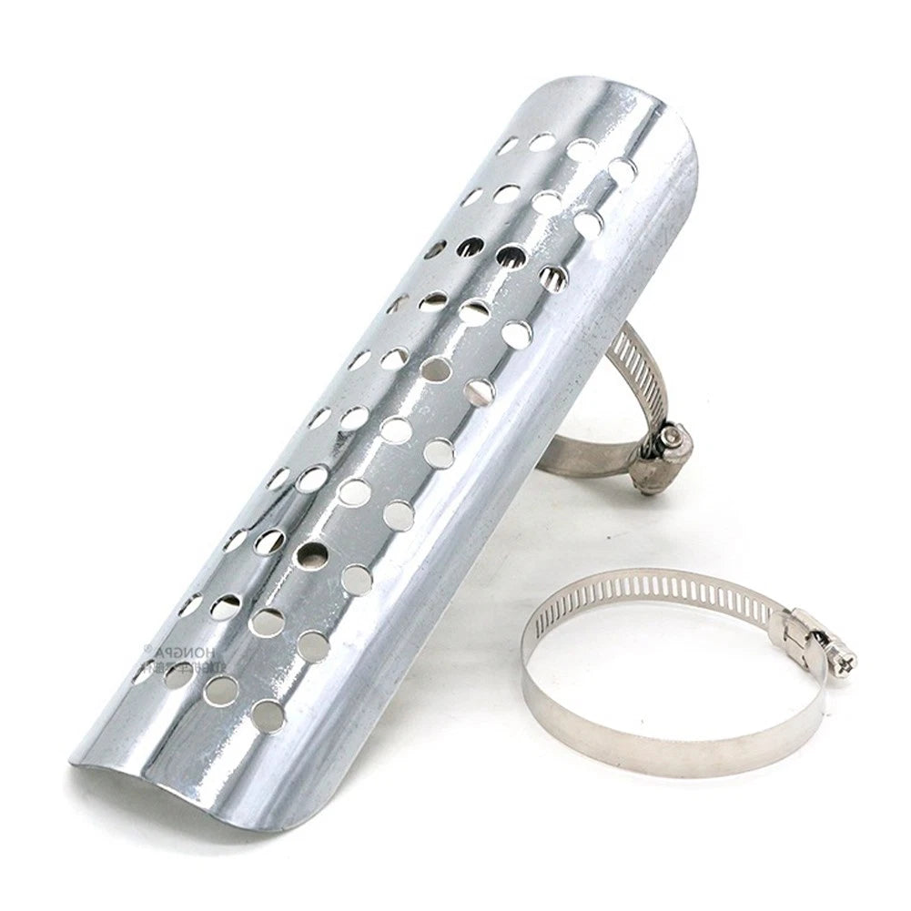 Silver Exhaust Muffler Pipe Heat Shield Cover for Motorcycle (Universal)