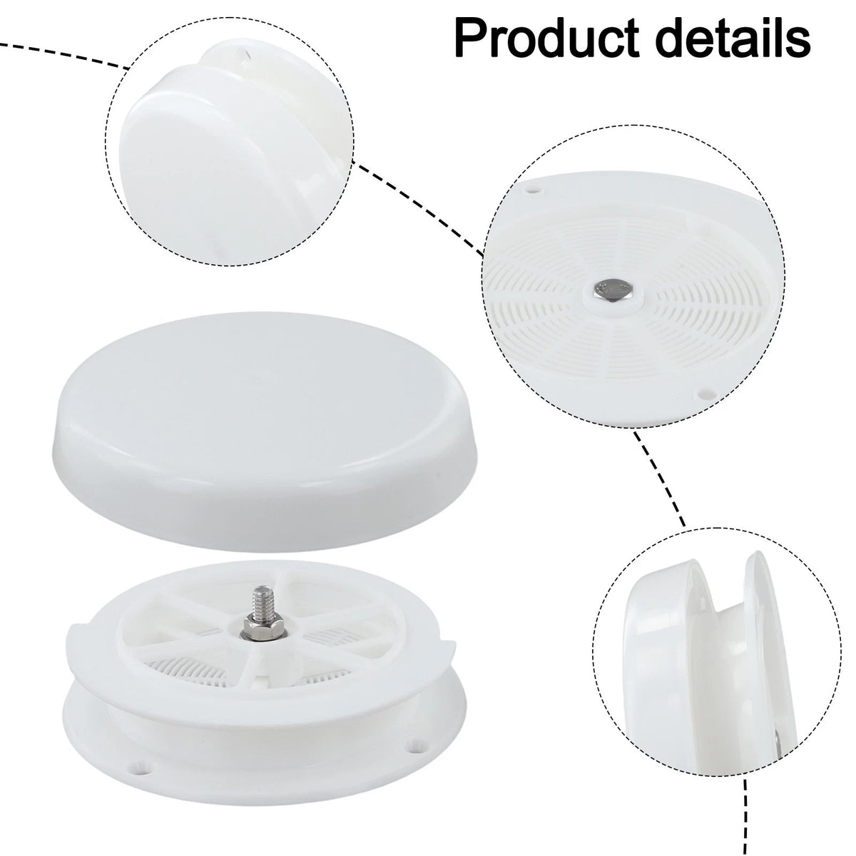 Mushroom Vent Cover for RV Roofs and Trailers (4 Screw Hole Installation)