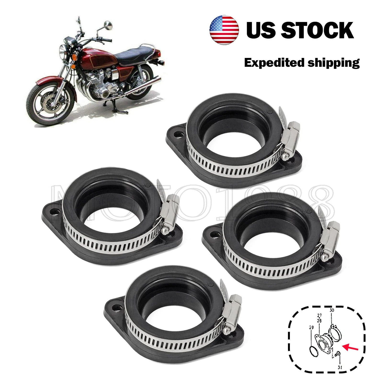 Carburetor Intake Manifold Boot for Suzuki GS1000G GS1000GL (1980–1981)