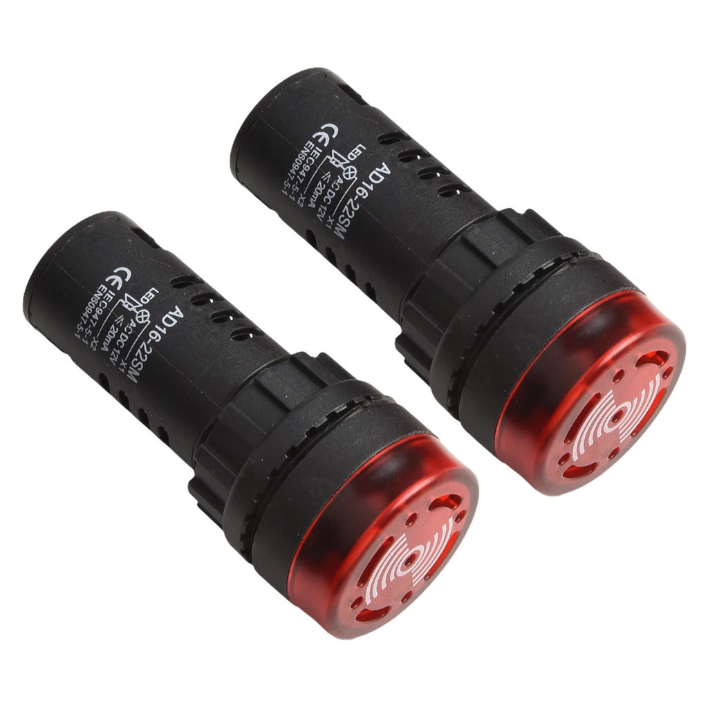 Red LED Flash Alarm Indicator Light Lamp with Buzzer for Universal (12V)