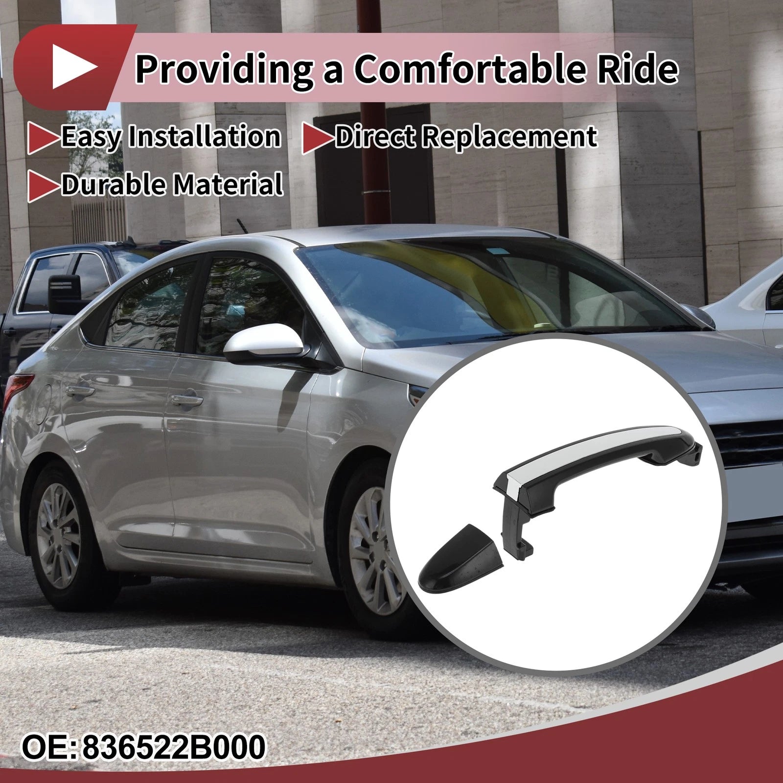 Car Door Handle Grip Replacement for Hyundai Santa Fe Rear (2013–2018)