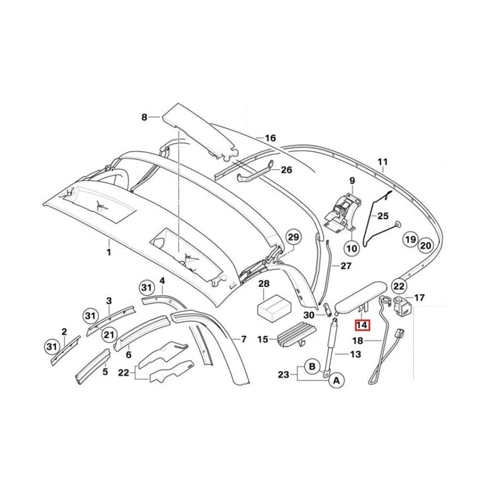 Pair Main Pillar Cover for BMW Z4 E85 (2002–2009)