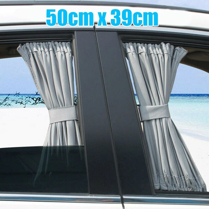 Set of 2 Window Curtains for Car Van SUV (Anti-UV, 50x39cm)