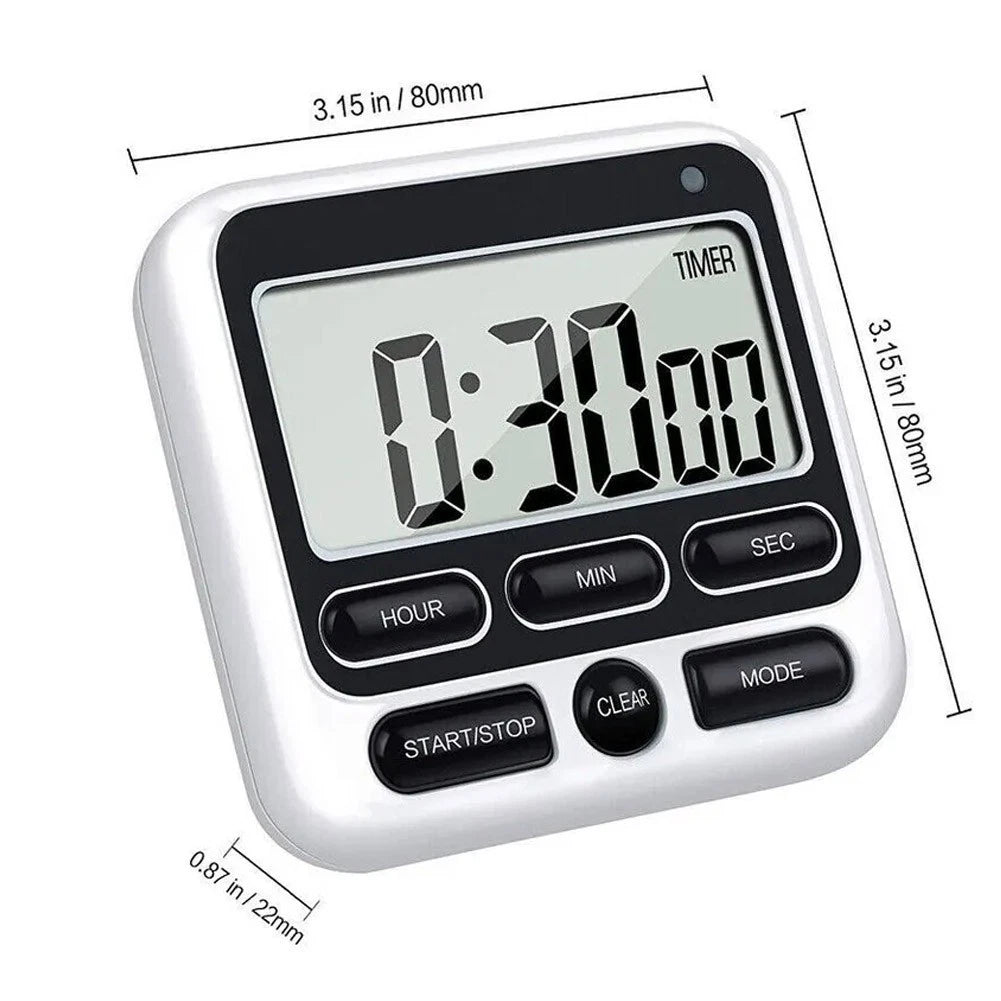 Digital Kitchen Timer with Loud Alerts and Memory Function