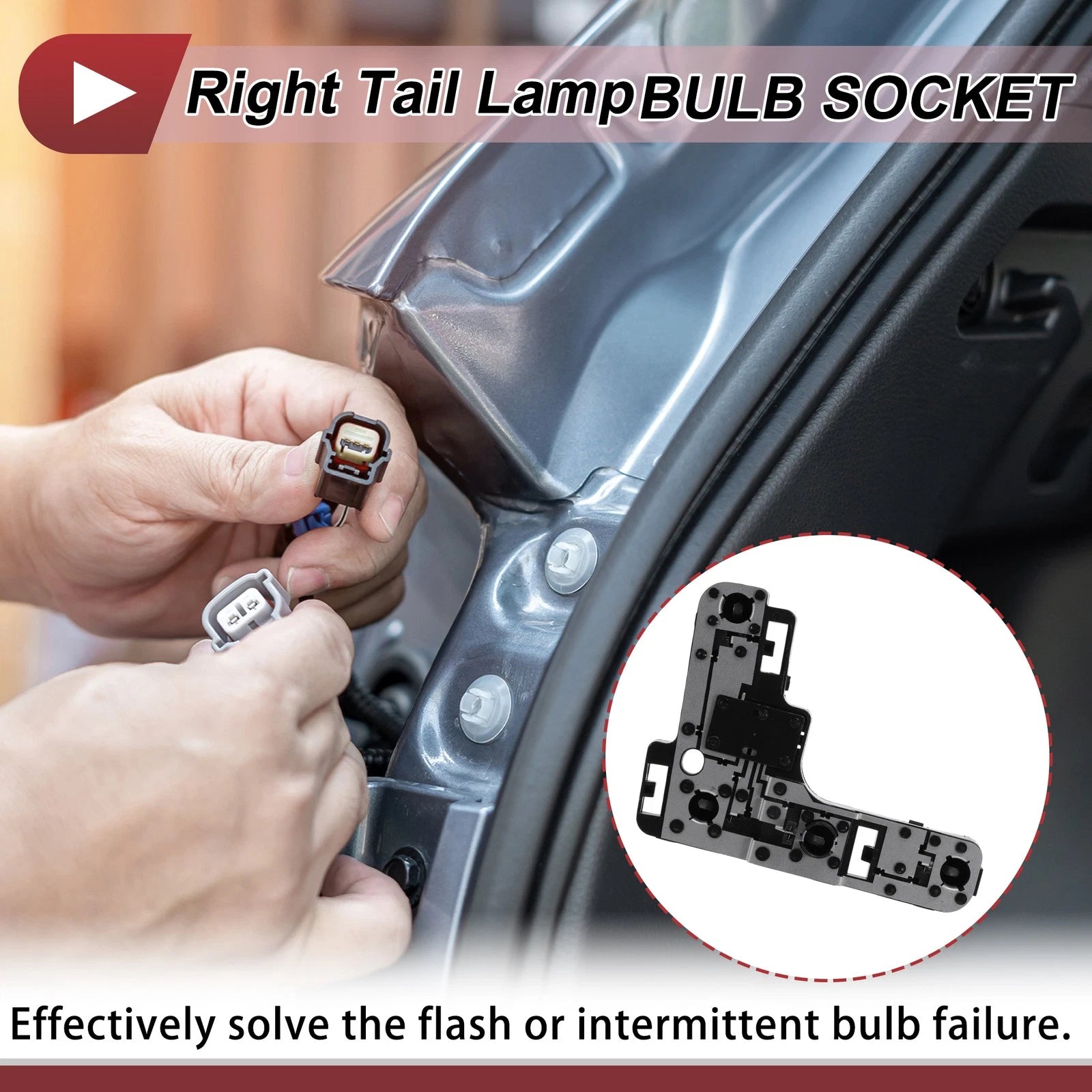 1 Pc Right Tail Light Socket for Peugeot 307 (2004–2006) Lamp Bulb Connector