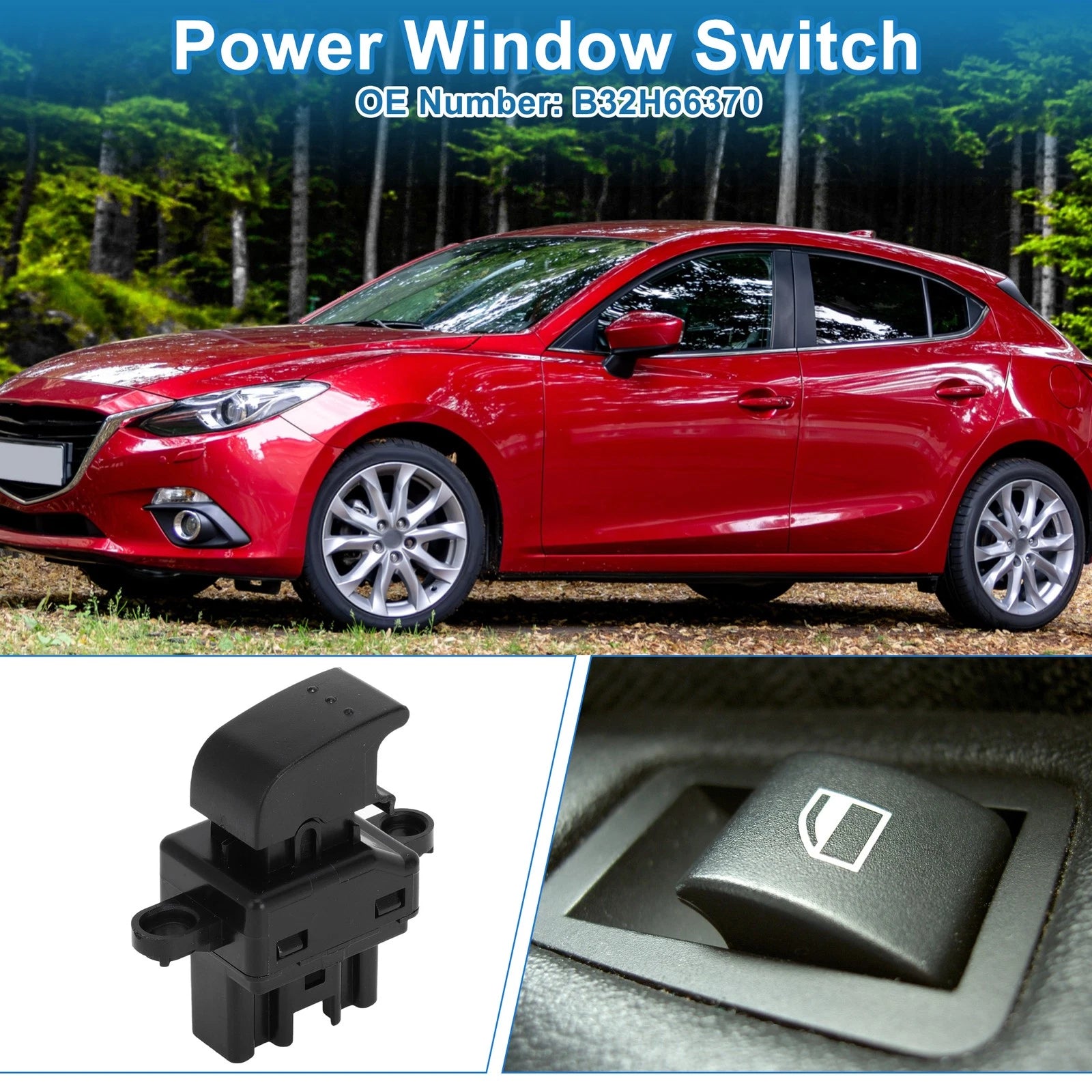 Power Window Switch Rear Left Side for Mazda 3 (2004–2009)