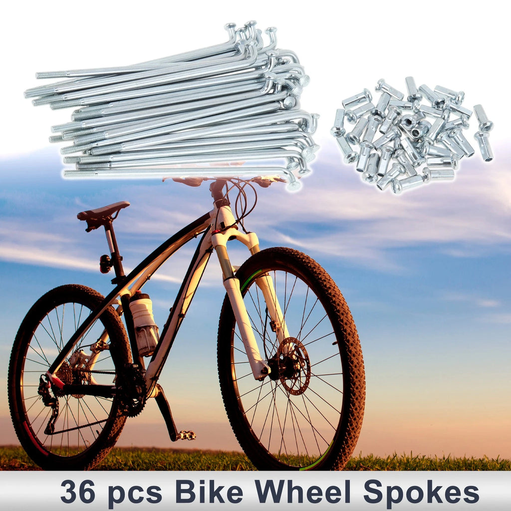 Bicycle Spokes Nipple Set 12G 76mm for Carbon Steel Galvanized Silver