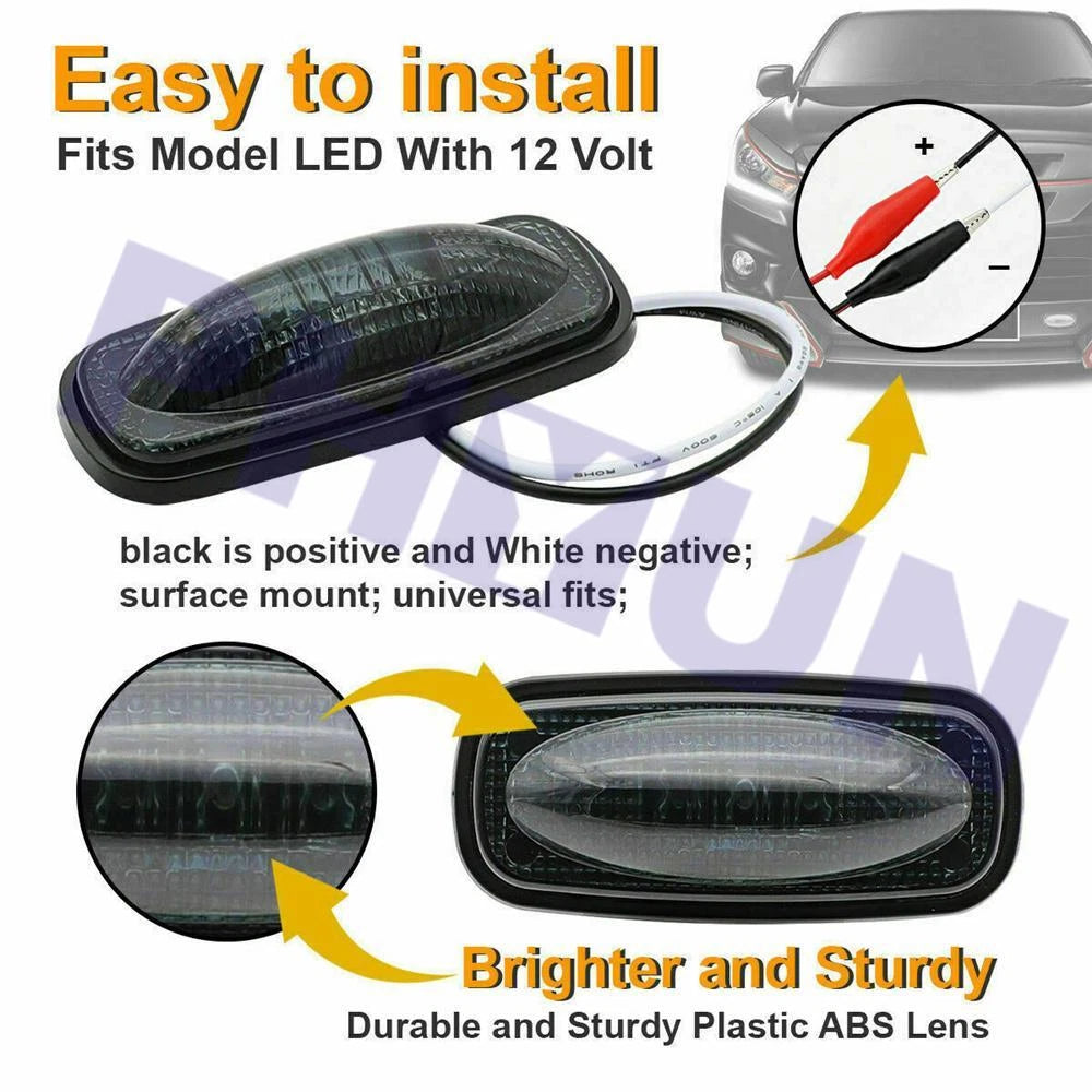 2X LED Side Marker Lights for Universal Cars SUVs RVs (DC 12V)