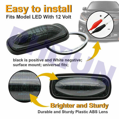2X LED Side Marker Lights for Universal Cars SUVs RVs (DC 12V)