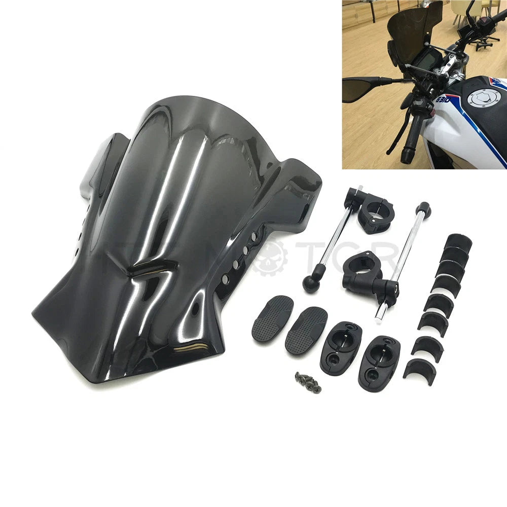 Set of 2 Universal Motorcycle Windshield Mounts 7/8" 1" 1 1/8" Handlebar