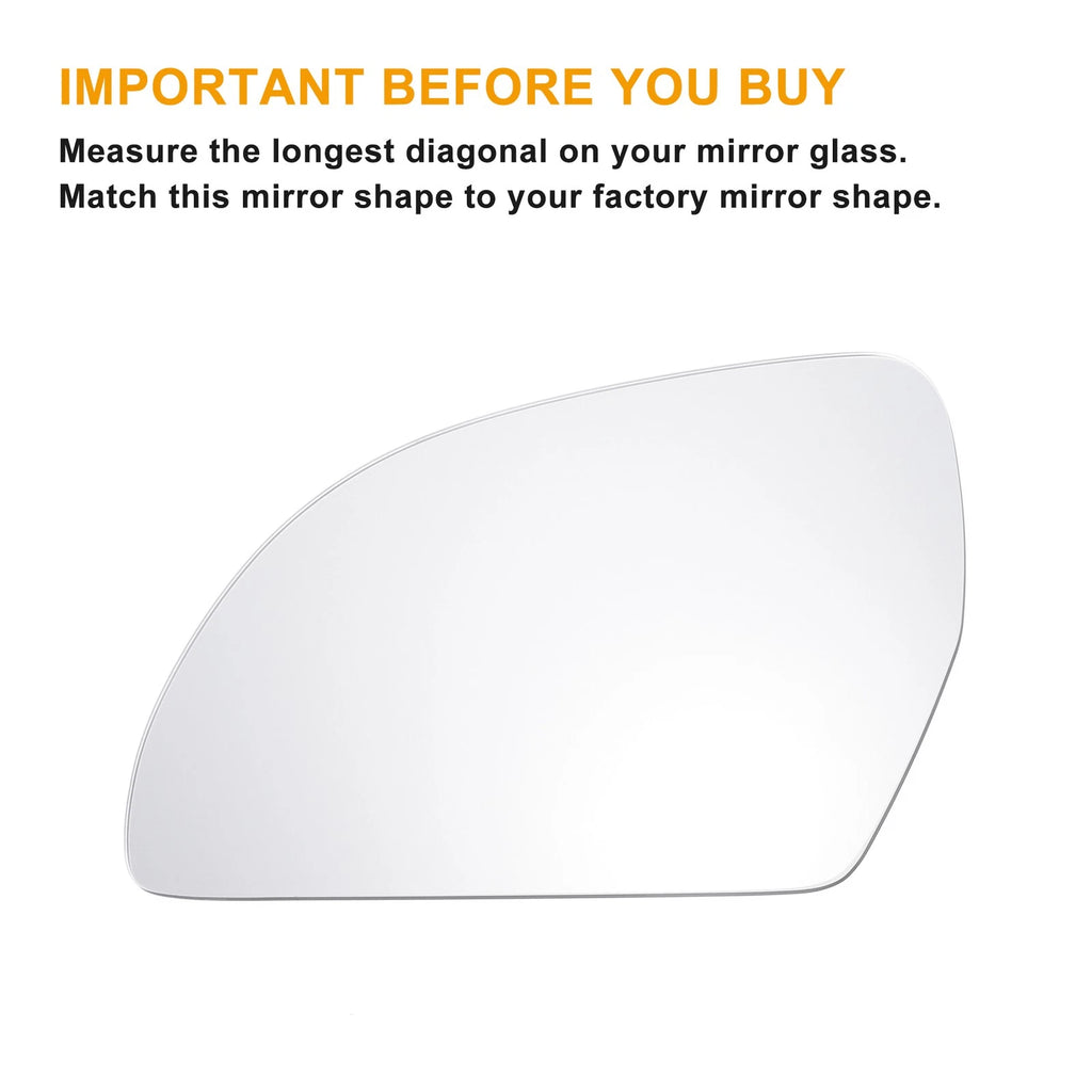 Left Side Mirror Glass With Back Heated Replacement for Audi Q3 (2011–2018)