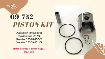 Piston Kit + Ring for Ski Doo MXZ 440F (09-752-02, 420-8860-85, 0.50)