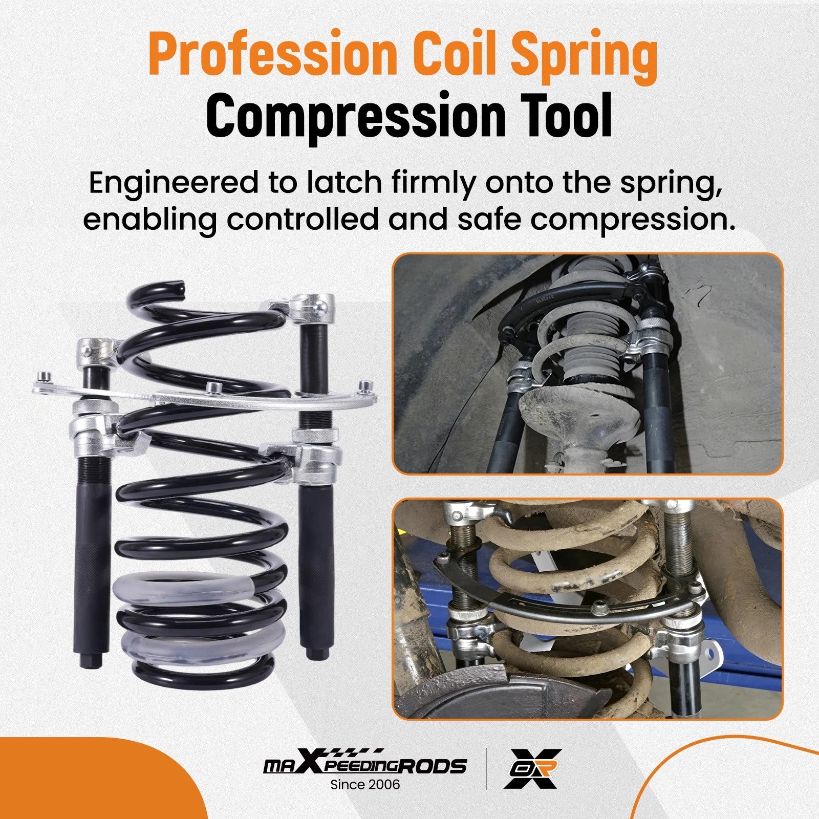Adjustable Coil Spring Compressor Kit for Universal Applications (2646 lbs)