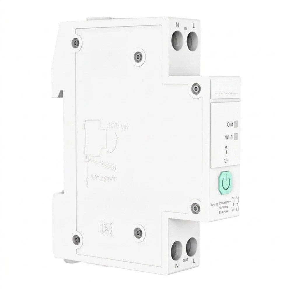 Zigbee 3.0 Rail Mounted Smart Switch 32A Energy Monitoring Function