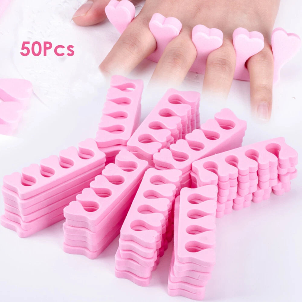 50pcs Soft Foam Toe Separators for Nail Art Manicure Pedicure
