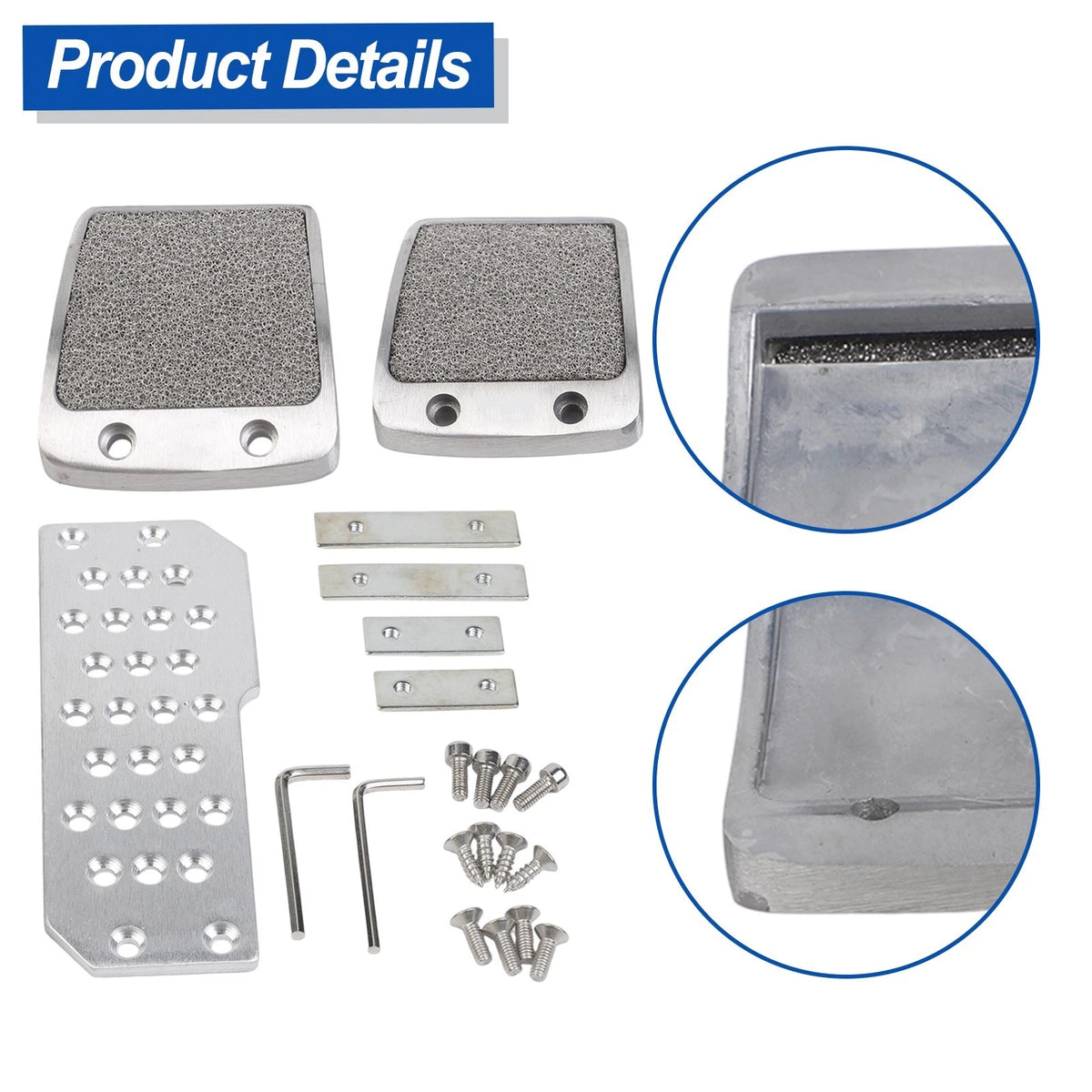 Set Footrest Pedal Mounting Pads Kit Accessories Manual Gear Practical