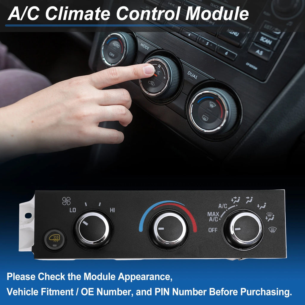 A/C Heater Climate Control Switch Module Panel for Chevrolet Express (2003–2016)