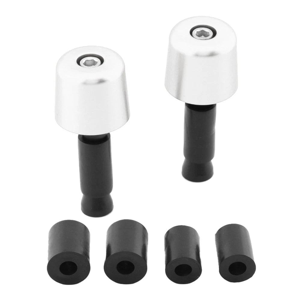 Handlebar Grips for Universal Motorcycle (1in/25.4mm) - Silver